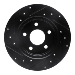 Chevrolet Malibu Brake Rotor (1) - Rear Right - R1 Concepts - Drilled & Slotted - Black - `04-`12